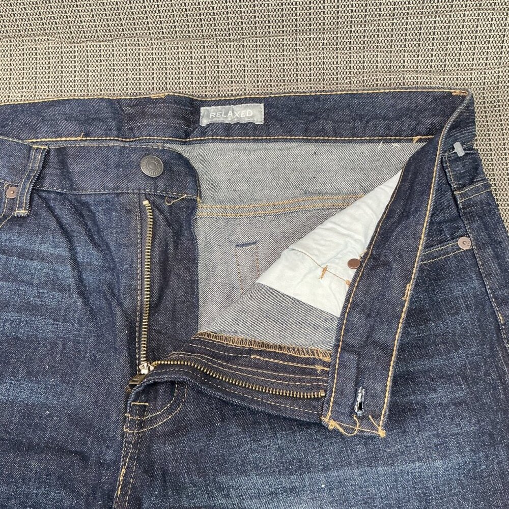 Indigo & Chino Mens Size 40x32 Blue Relaxed Fit Jeans Dark Wash Denim - Picture 11 of 11